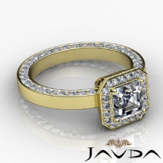 Halo Pave Eternity Filigree diamond Ring 18k Gold Yellow