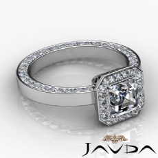 Halo Pave Eternity Filigree diamond Ring Platinum 950