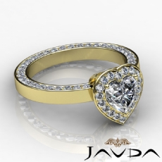 Filigree Halo Pave Eternity diamond Ring 14k Gold Yellow
