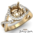Round Semi Mount Diamond Engagement Ring Split-Curve Shank 18k Yellow Gold 0.7Ct - javda.com 