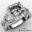 Diamond Engagement Round Semi Mount Ring Gold W18k Split-Curve Shank 0.63Ct