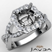 Diamond Engagement Round Semi Mount Ring Platinum 950 Split-Curve Shank 0.63Ct - javda.com 