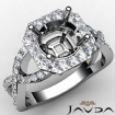 Diamond Engagement Round Semi Mount Ring 18k White Gold Split-Curve Shank 0.63Ct - javda.com 