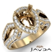 Pear Cut Halo Setting Diamond Engagement Ring Semi Mount 18k Yellow Gold 1.35Ct - javda.com 