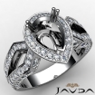 Pear Cut Halo Setting Diamond Engagement Ring Semi Mount Platinum 950 1.35Ct - javda.com 