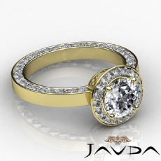 Halo Pave Channel Eternity diamond Ring 18k Gold Yellow