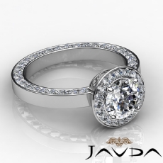 Halo Pave Channel Eternity diamond Ring 18k Gold White