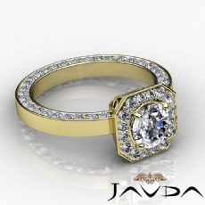 Hexagon Halo Pave Eternity diamond Ring 18k Gold Yellow