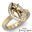 Marquise Semi Mount Diamond Engagement Pave Ring Setting 14k Yellow Gold 1.5Ct - javda.com 