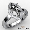 Marquise Semi Mount Diamond Engagement Pave Ring Setting 18k White Gold 1.5Ct - javda.com 