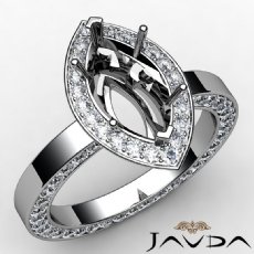 Marquise Semi Mount Diamond Engagement Pave Ring Setting Platinum 950  (1.5Ct. tw.)