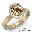 Diamond Engagement Ring Pave Setting Oval Semi Mount 18k Yellow Gold 1.45Ct - javda.com 