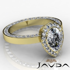 Halo Pave Filligree Design diamond  14k Gold Yellow