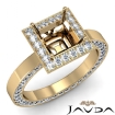 Diamond Engagement Princess Semi Mount 18k Yellow Gold Pave Ring Setting 1.77Ct - javda.com 