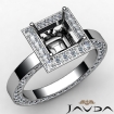 Diamond Engagement Princess Semi Mount 14k White Gold Pave Ring Setting 1.47Ct - javda.com 