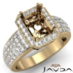 Emerald Semi Mount Halo Pave Set Diamond Engagement Ring 18k Yellow Gold 2Ct - javda.com 