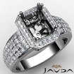 Emerald Semi Mount Halo Pave Set Diamond Engagement Ring 18k White Gold 2Ct - javda.com 