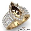 Diamond Engagement Marquise Semi Mount Halo Pave Set Ring 14k Yellow Gold 2Ct - javda.com 