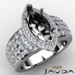 Diamond Engagement Marquise Semi Mount Halo Pave Set Ring 14k White Gold 2Ct - javda.com 