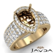 Halo Pre-Set Diamond Engagement Elegant Ring Pear Semi Mount 18k Yellow Gold 2Ct - javda.com 