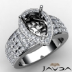 Halo Pre-Set Diamond Engagement Elegant Ring Pear Semi Mount 18k White Gold 2Ct - javda.com 