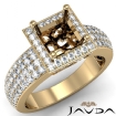 Diamond Engagement Ring Princess Semi Mount Halo Pave Setting 14k Yellow Gold 2Ct - javda.com 