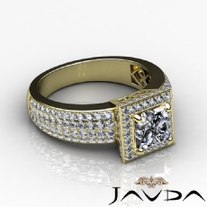 Circa Halo 4 Row Pave Shank diamond Ring 18k Gold Yellow