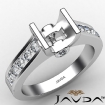 Cushion Wedding Diamond Women's Ring Bezel Set 18k White Gold Semi Mount 0.5Ct - javda.com 