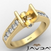 Cushion Wedding Diamond Women's Ring Bezel Set 14k Yellow Gold Semi Mount 0.5Ct - javda.com 