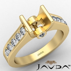 Cushion Wedding Diamond Women's Ring Bezel Set 14k Gold Yellow Semi Mount  (0.5Ct. tw.)