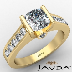 Tension Set Channel Bezel diamond Ring 14k Gold Yellow