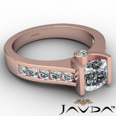 Tension Set Channel Bezel diamond Ring 18k Rose Gold
