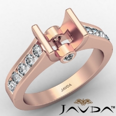 Cushion Wedding Diamond Women's Ring Bezel Set 14k Rose Gold Semi Mount  (0.5Ct. tw.)