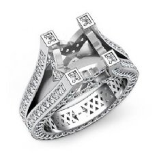 2.2Ct Diamond Eternity Engagement Split Shank Ring 14k W Gold Semi Mount Setting