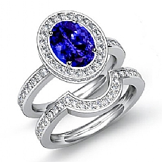 Circa Style Halo Bridal Set diamond Ring 14k Gold White