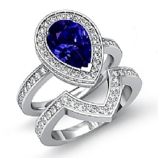 Circa Halo Bridal Set diamond Ring 14k Gold White