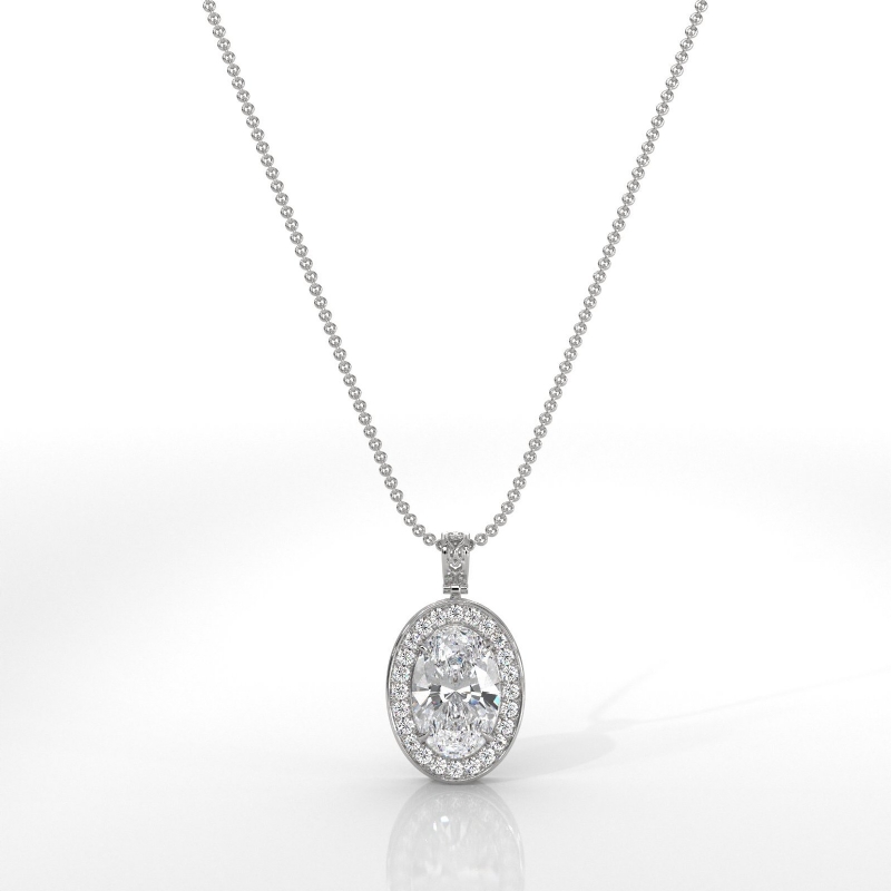  diamond Pendant 14k Gold White