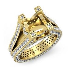 Diamond Eternity Engagement Split Shank Ring 18k Gold Yellow Semi Mount Setting (2.2Ct. tw.)