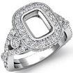 1.4Ct Halo Setting Diamond Engagement Cushion Semi Mount Ring 18k Gold White