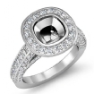 1.7Ct Diamond Engagement Ring Cushion Semi Mount 14k White Gold Halo - javda.com 