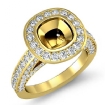 1.7Ct Diamond Engagement Ring Cushion Semi Mount 18k Yellow Gold Halo - javda.com 