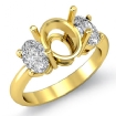 Oval Cut Diamond Three Stone Anniversary Semi Mount Ring 18k Yellow Gold Setting 1Ct - javda.com 