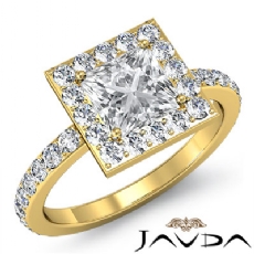 Circa Halo Sidestone Pave Set diamond  18k Gold Yellow