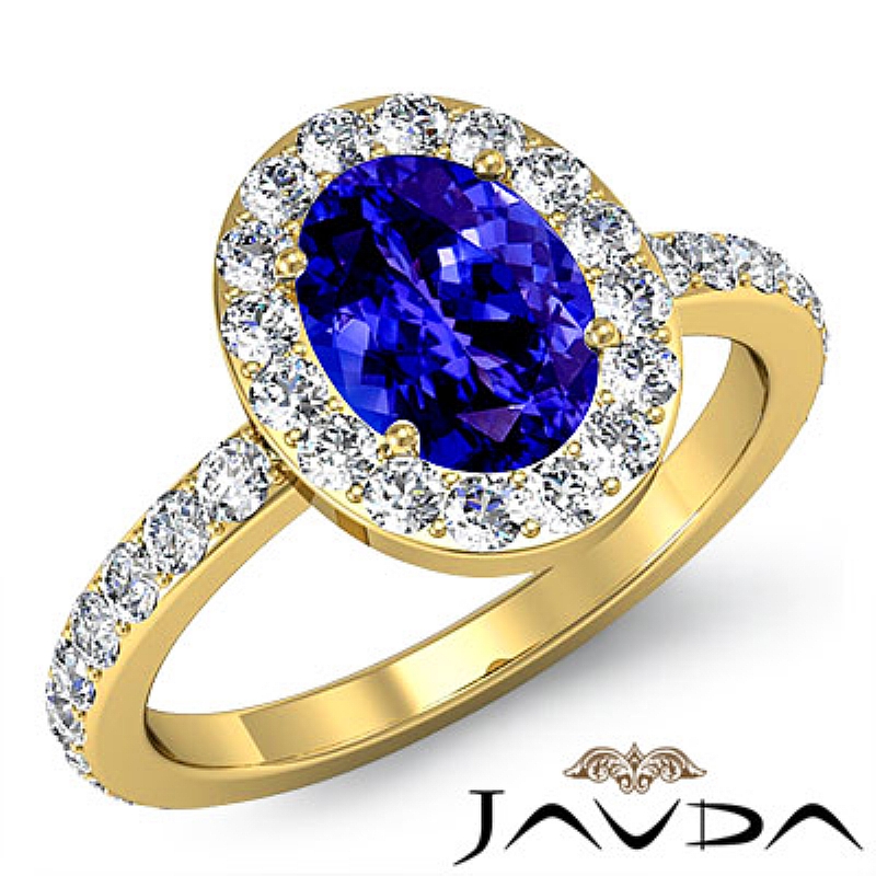 Circa Halo Sidestone Pave Set Oval diamond engagement Ring in 14k Gold Yellow