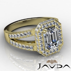 Filigree Lace Circa Halo Pave diamond Ring 14k Gold Yellow