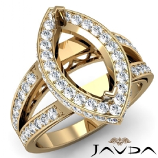 Diamond Engagement Ring Marquise Semi Mount 14k Gold Yellow Pave Setting  (0.79Ct. tw.)