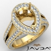 Halo Pave Set Diamond Engagement Ring 14k Yellow Gold Pear Semi Mount 1.5Ct - javda.com 