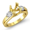 3 Stone Round Diamond Engagement Ring 18k Yellow Gold Semi Mount 0.5Ct - javda.com 