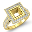 2.15Ct Diamond Engagement Ring 18k Yellow Gold Princess Shape SemiMount Halo Setting - javda.com 
