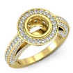 2Ct Diamond Vintage Engagement Halo Setting Ring Round Semi Mount 18k Yellow Gold - javda.com 